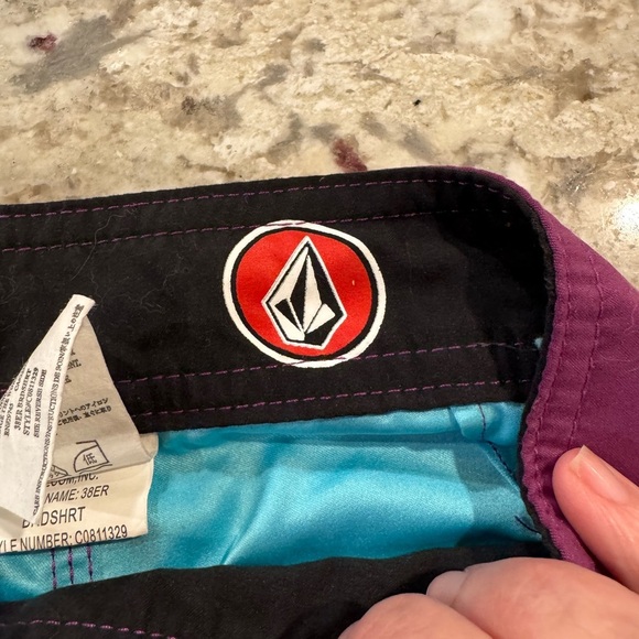 Volcom Pure Function Board Shorts Mens 26 Light Blue Swim Trunks Beach Ocean R12 - Picture 6 of 16